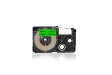 Kompatibilní CASIO XR-24GN 24mm černý tisk/zelený podklad páska pro Gigaprint – Cetria s.r.o.